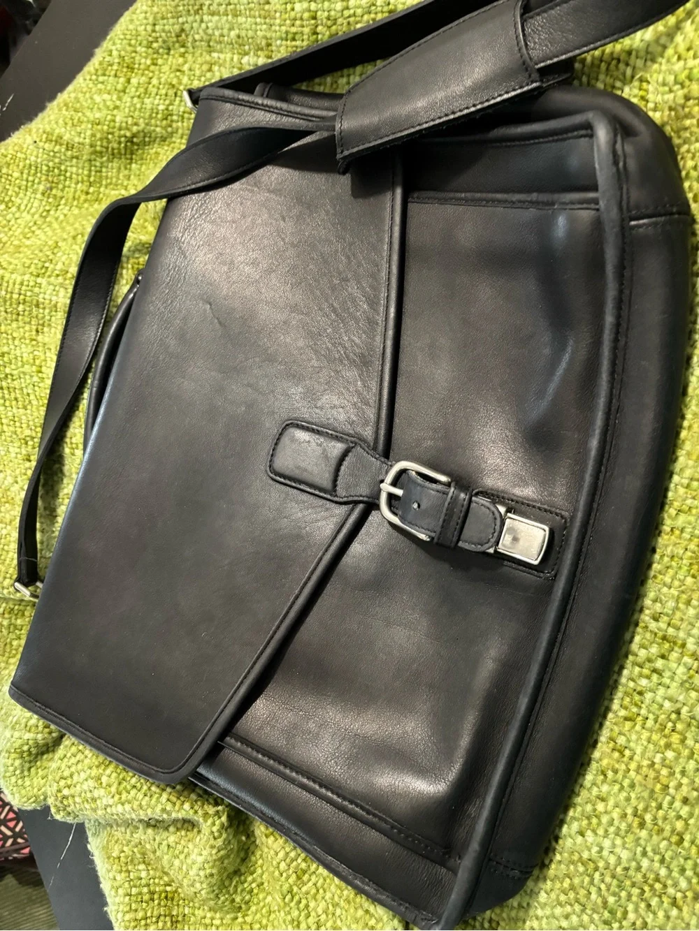 Vintage Coach Messenger Classic Black Leather  Briefcase - Premium Work Bag